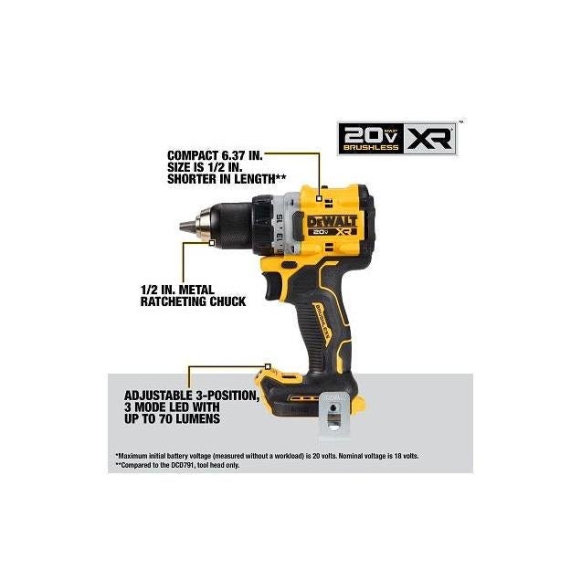 DEWALT 20V MAX XR Brushless Cordless 2-Tool Combo Kit - photo 3 DEWALT 20V MAX XR Brushless Cordless 2-Tool Combo Kit - photo 3