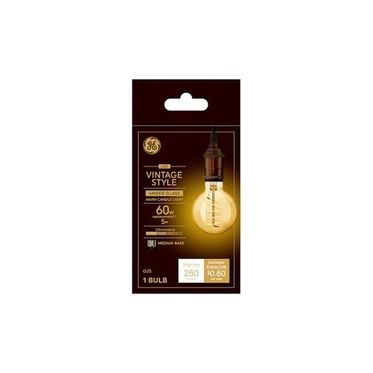 GE 5W 250 Lumens Warm White LED Vintage Light Bulb GE 5W 250 Lumens Warm White LED Vintage Light Bulb