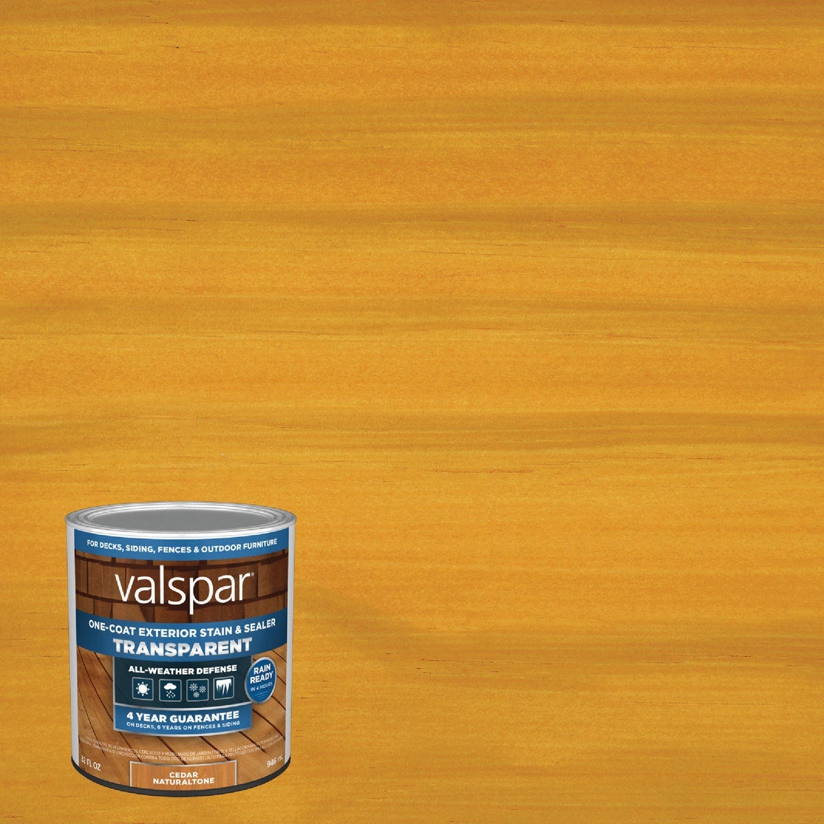 Valspar Transparent Deck Stain, Cedar Natural Tone, 1 Qt. Valspar Transparent Deck Stain, Cedar Natural Tone, 1 Qt.