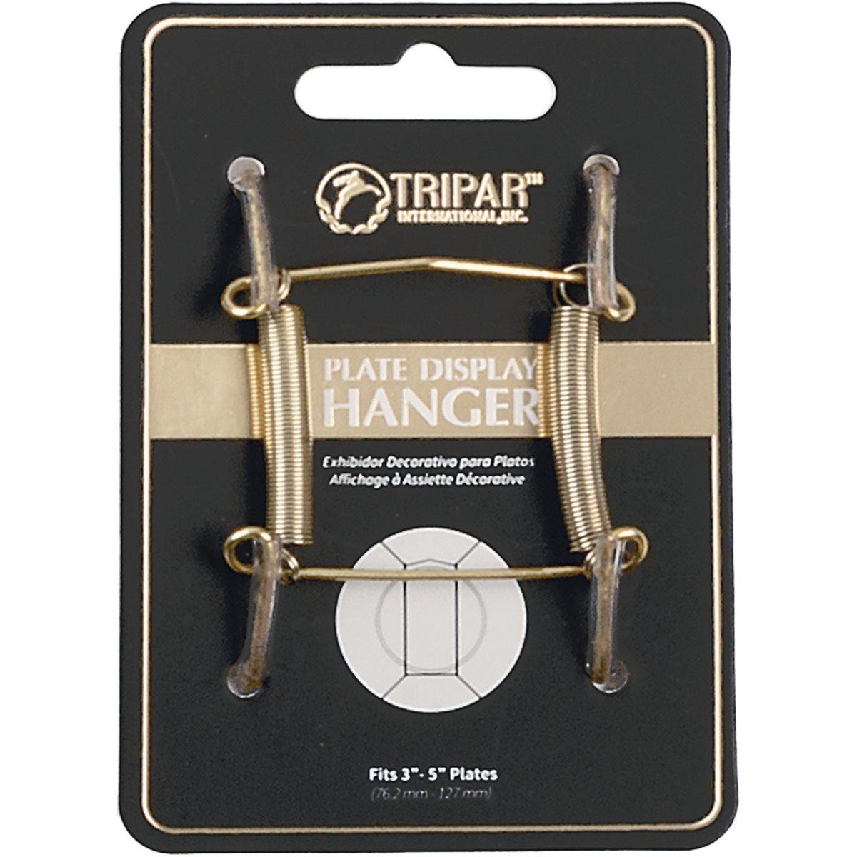 Tripar 3 In. to 5 In. Brass Wire Plate Hanger, 2 Lb. Weight Capacity