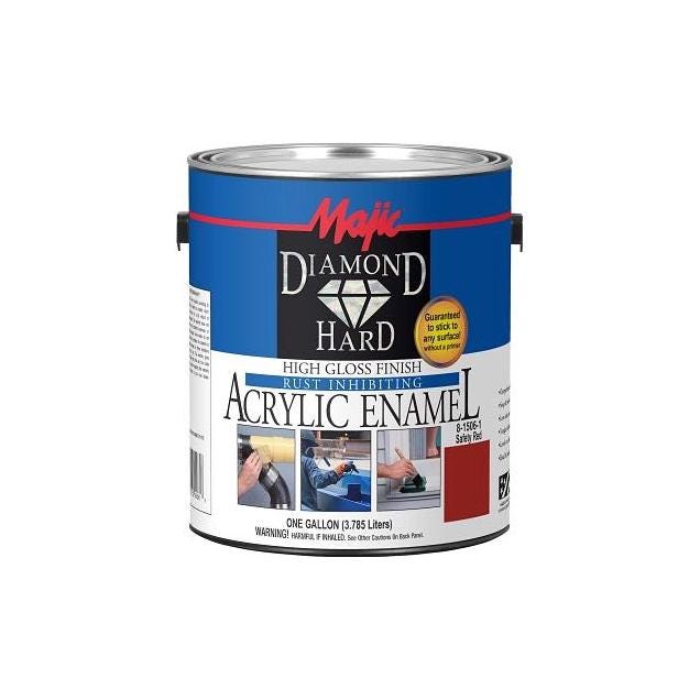 Majic Diamondhard Anti-Rust Acrylic Enamel Paint, High Gloss Safety Red, 1 Gal.