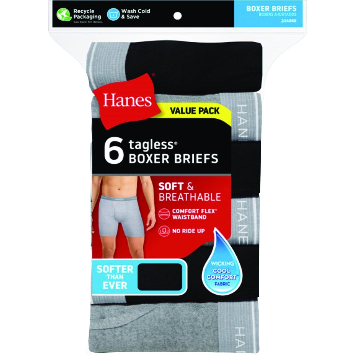 Hanes Men's M Multi-Color Boxer Briefs (6-Pack) Hanes Men's M Multi-Color Boxer Briefs (6-Pack)