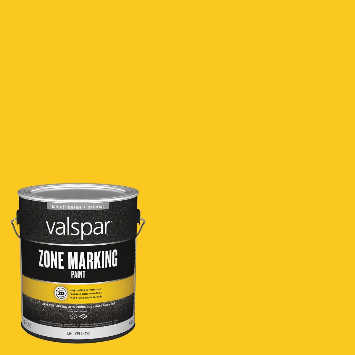Valspar 1 Gal. Yellow Latex Traffic & Zone Marking Paint Valspar 1 Gal. Yellow Latex Traffic & Zone Marking Paint