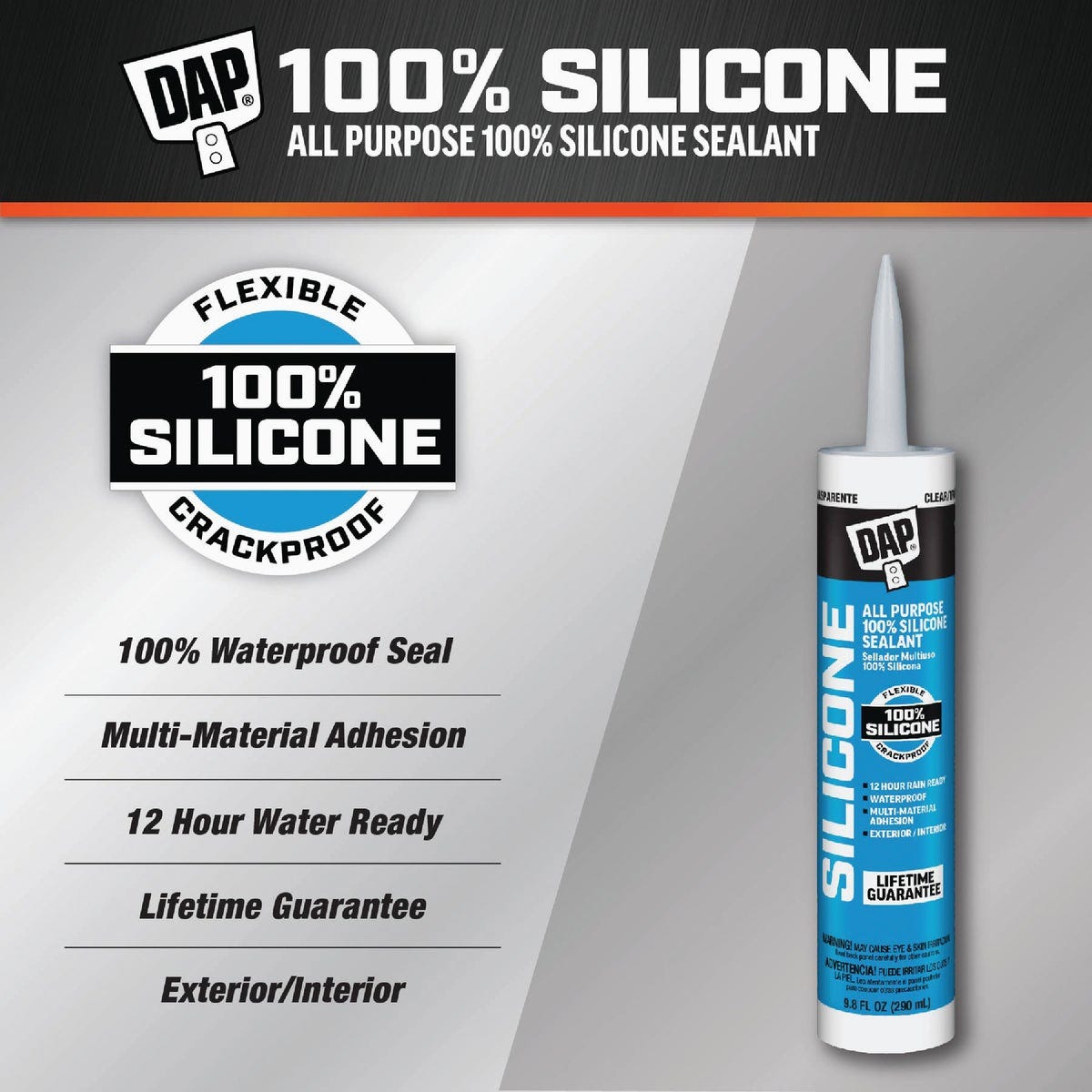 DAP 9.8 Oz. Window, Door & Siding Silicone Sealant, Clear - photo 2