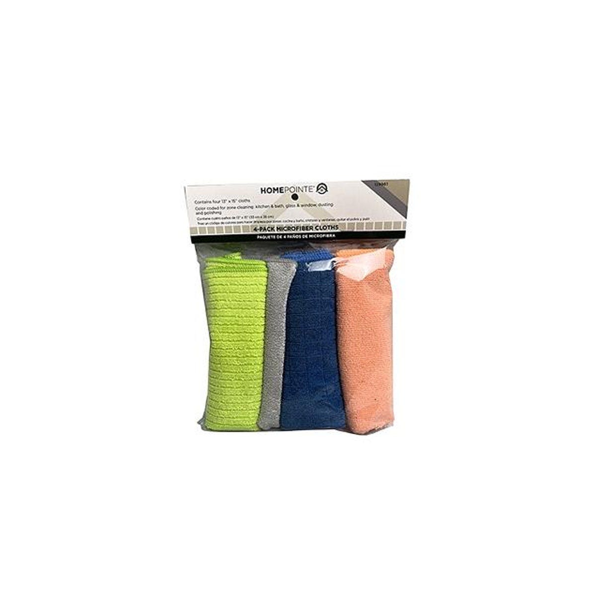 HomePointe 13 x 15 In. Microfiber Cleaning Cloths (4-Pack)