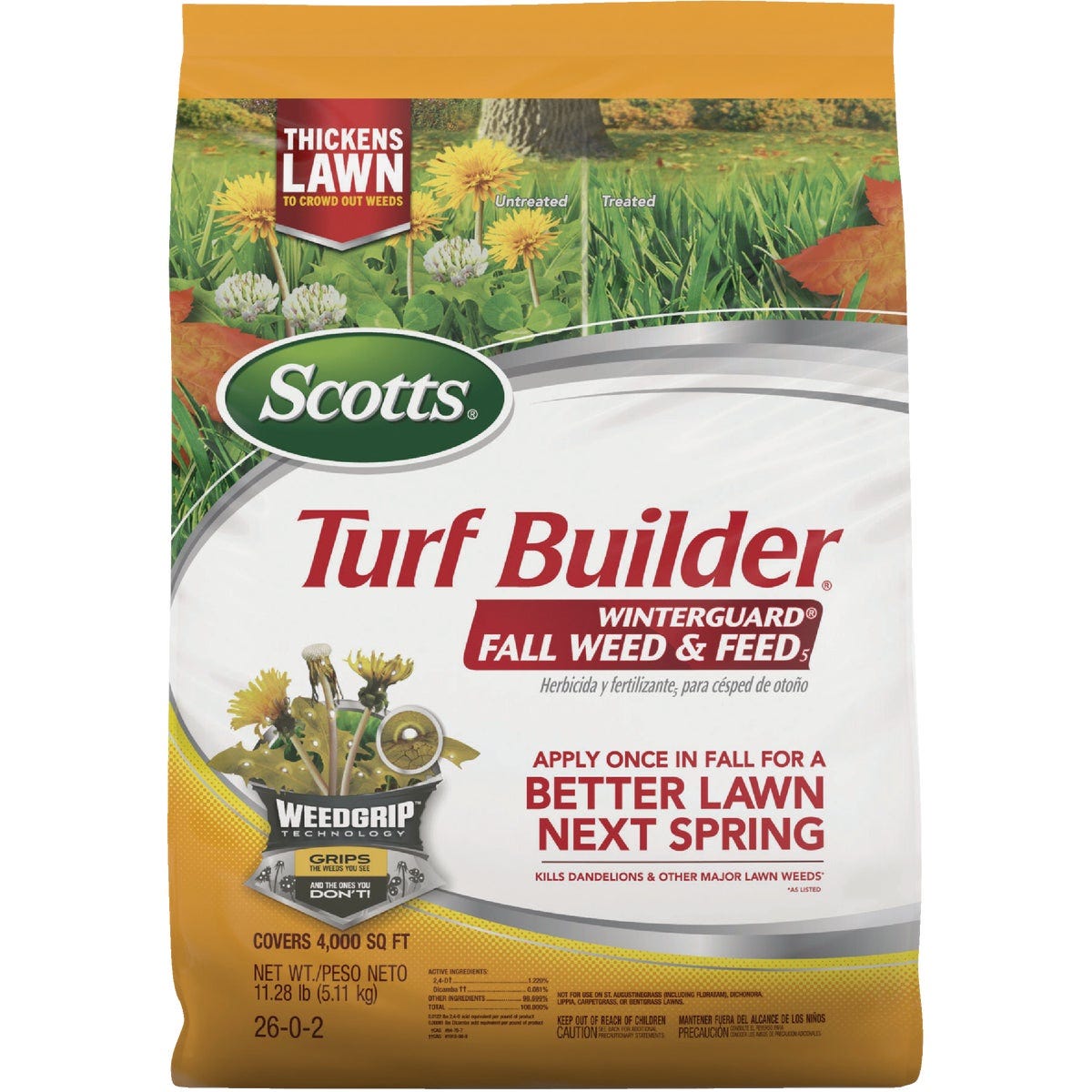 Scotts Turf Builder WinterGuard 11.28 Lb. 4000 Sq. Ft. Coverage Fall Weed & Feed Scotts Turf Builder WinterGuard 11.28 Lb. 4000 Sq. Ft. Coverage Fall Weed & Feed