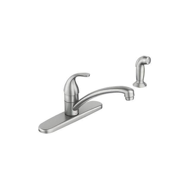Moen Adler Stainless Steel Single-Handle High-Arc Kitchen Faucet Moen Adler Stainless Steel Single-Handle High-Arc Kitchen Faucet