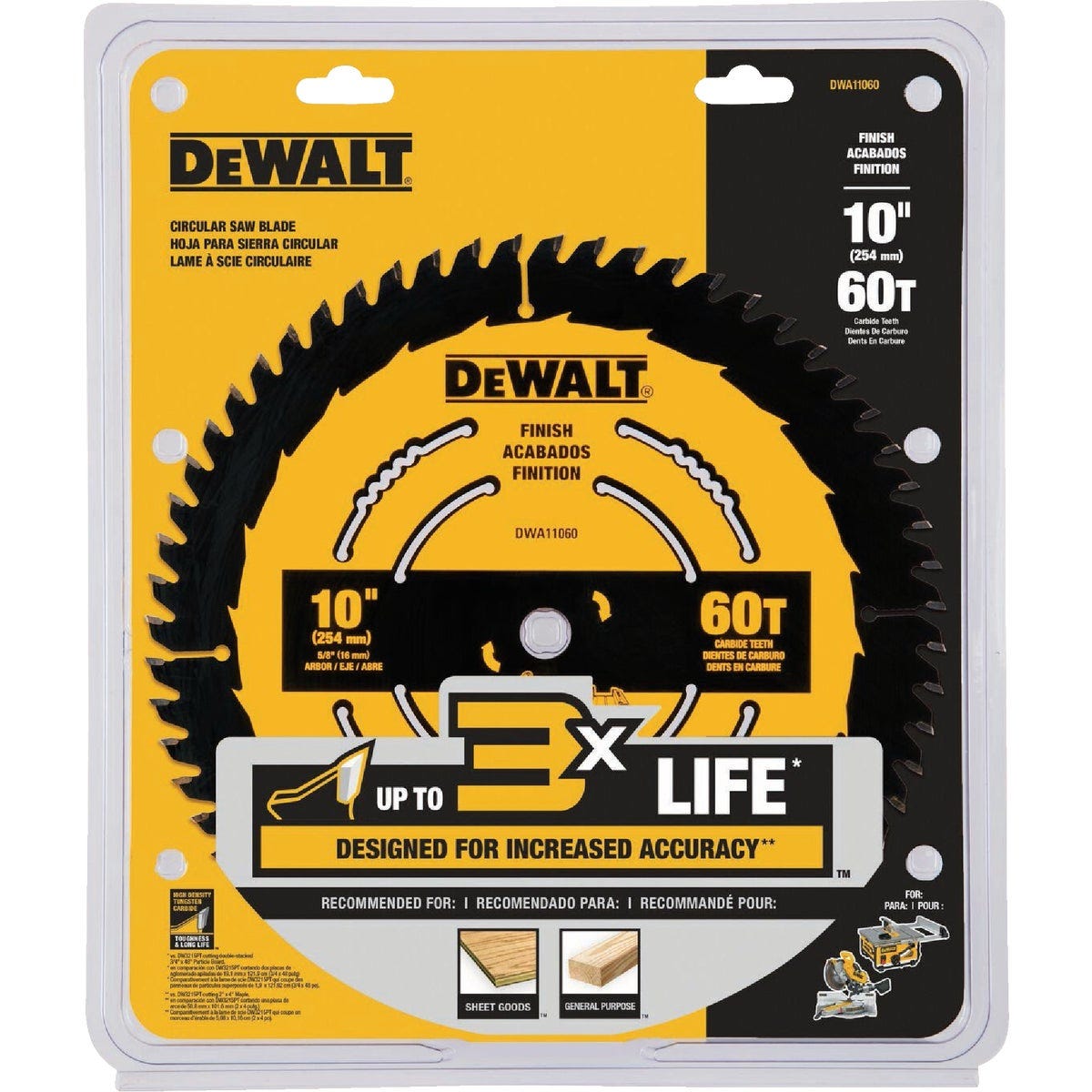 DEWALT 10 In. 60-Tooth Finish Circular Saw Blade - photo 2 DEWALT 10 In. 60-Tooth Finish Circular Saw Blade - photo 2