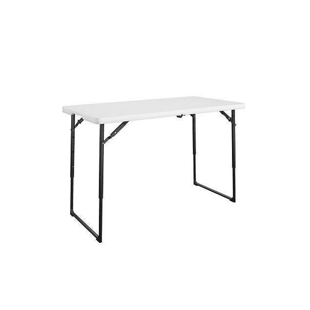 COSCO 4 Ft. White Resin Top Adjustable Height Fold-in-Half Table COSCO 4 Ft. White Resin Top Adjustable Height Fold-in-Half Table