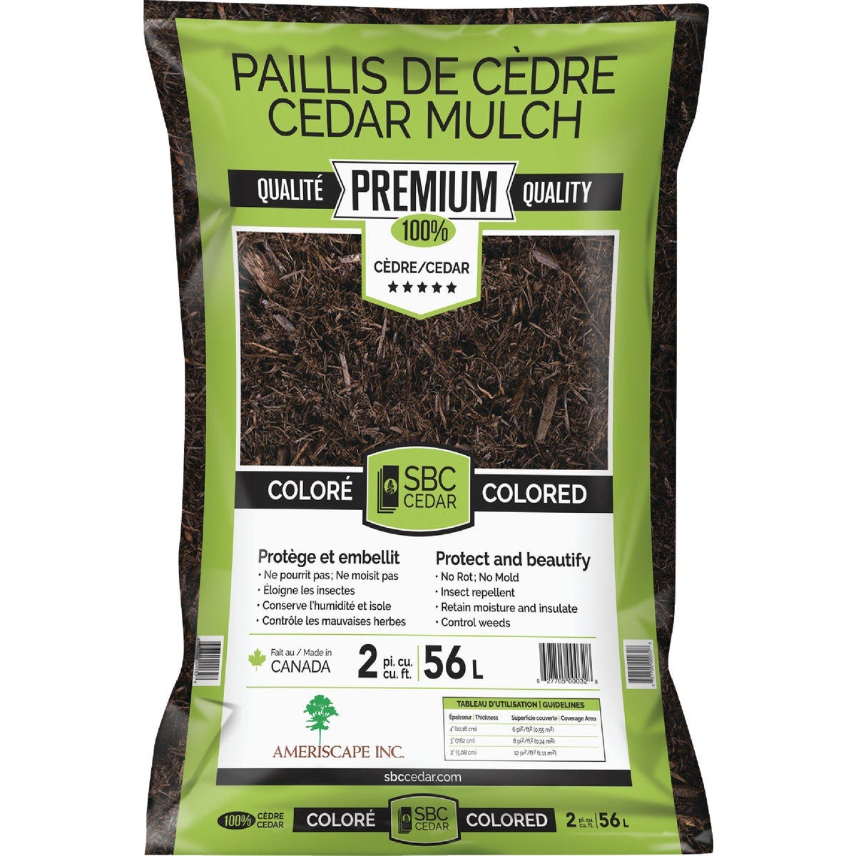 SBC 2 Cu. Ft. Dyed Brown 100% Pure Cedar Mulch SBC 2 Cu. Ft. Dyed Brown 100% Pure Cedar Mulch