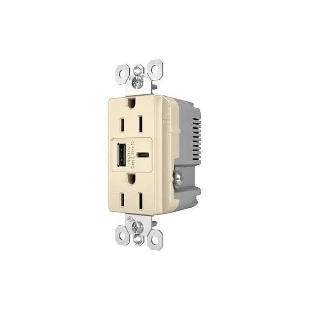 Legrand Pass & Seymour 15A 6A Type A/C USB In-Wall Charger Duplex Outlet, Light Almond - photo 4 Legrand Pass & Seymour 15A 6A Type A/C USB In-Wall Charger Duplex Outlet, Light Almond - photo 4