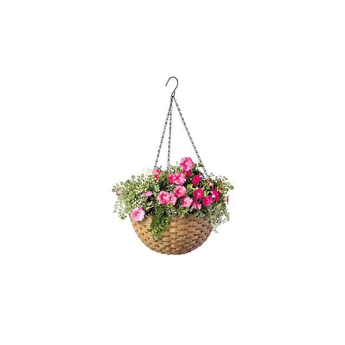 Green Thumb 14 In. Resin Wicker Hanging Basket Green Thumb 14 In. Resin Wicker Hanging Basket