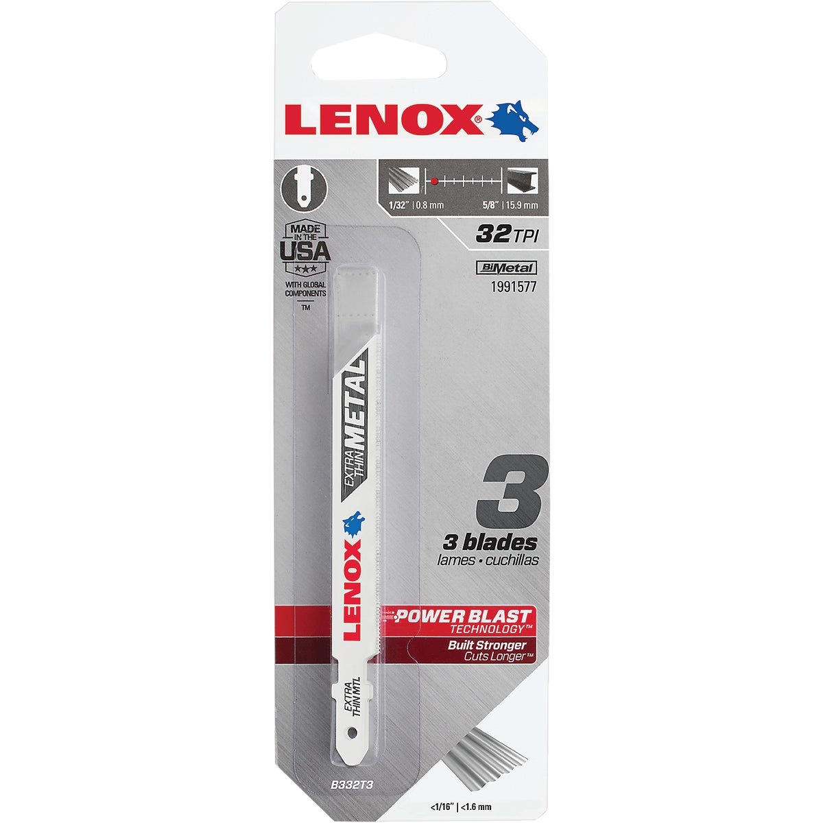 Lenox 3-5/8 In. x 32 TPI T-Shank Bi-Metal Jig Saw Blade for Extra Thin Metal (3-Pack) - photo 2 Lenox 3-5/8 In. x 32 TPI T-Shank Bi-Metal Jig Saw Blade for Extra Thin Metal (3-Pack) - photo 2