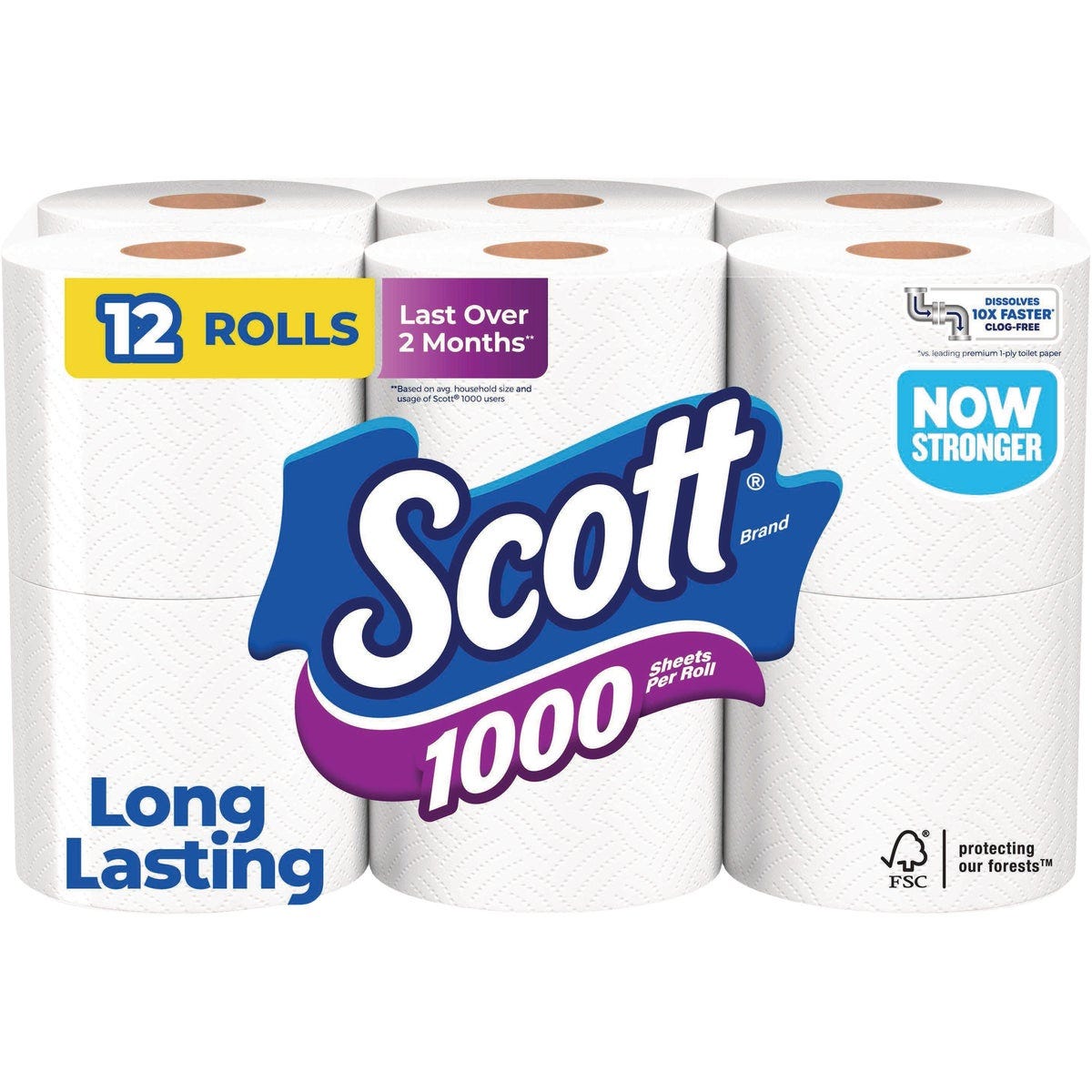 Scott 1-Ply White Bath Tissue (12 Rolls) - photo 2