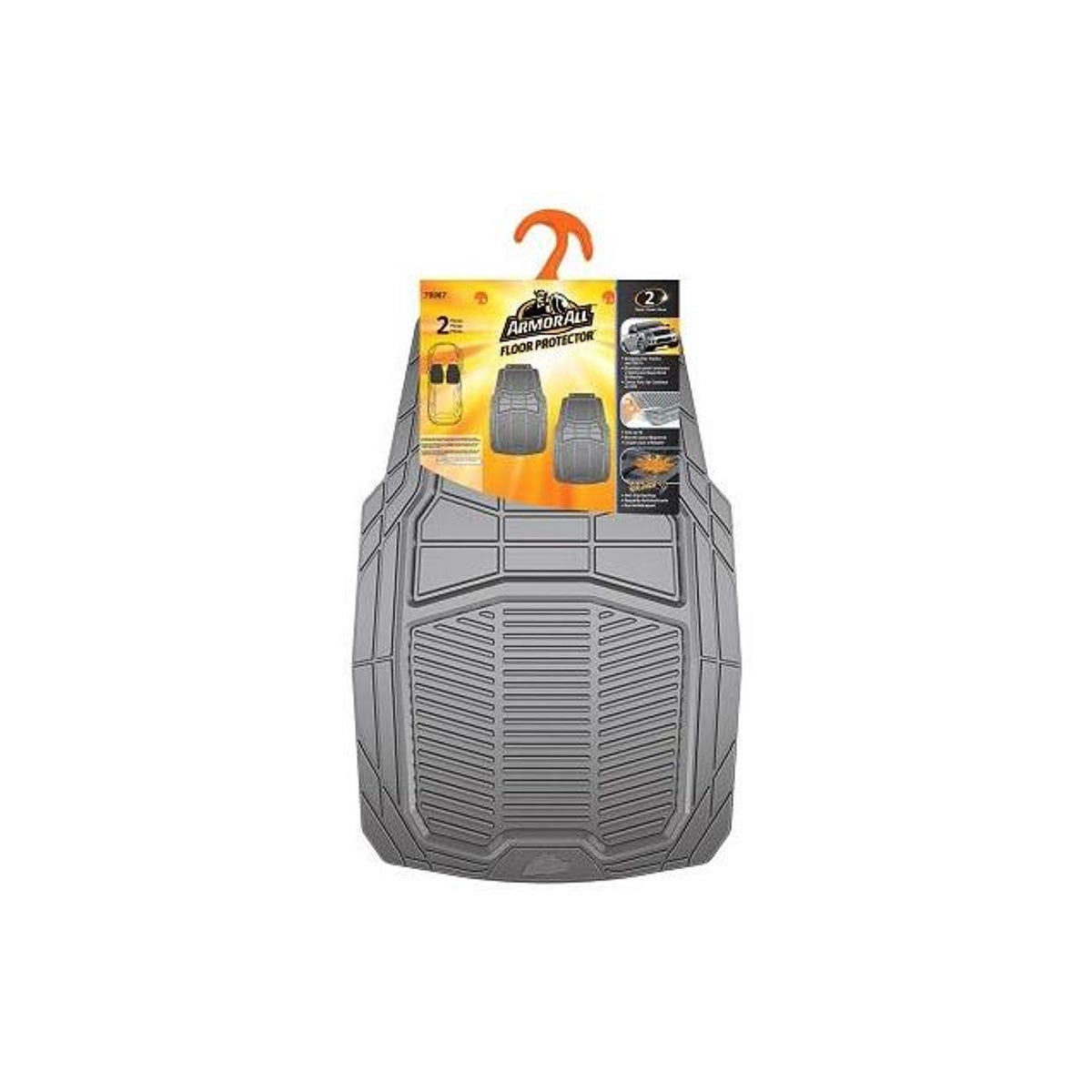 Armor All 2-Piece Heavy-Duty Grey Rubber Universal Vehicle Floor Mat Set