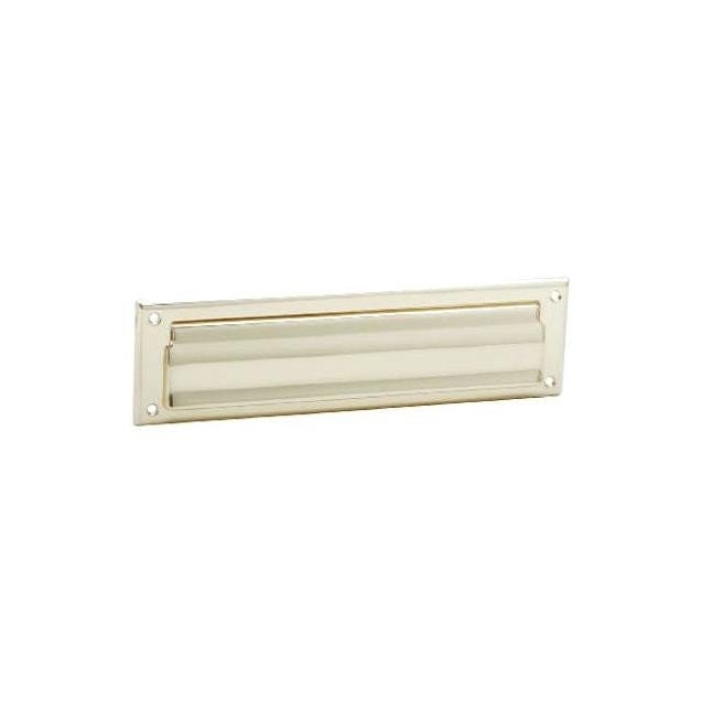 Schlage 2 In. x 11 In. Bright Brass Mail Slot with Magazine Open Back Plate
