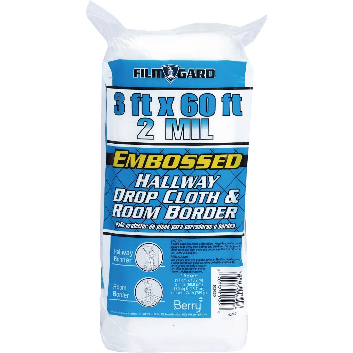 Film-Gard 3 In. x 60 Ft. 2-Mil Embossed Drop Cloth - photo 2 Film-Gard 3 In. x 60 Ft. 2-Mil Embossed Drop Cloth - photo 2