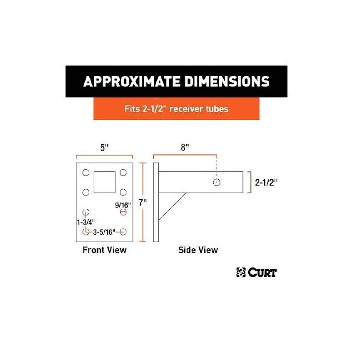 CURT Adjustable Pintle Mount, 18,000 Lb. Strength - photo 2