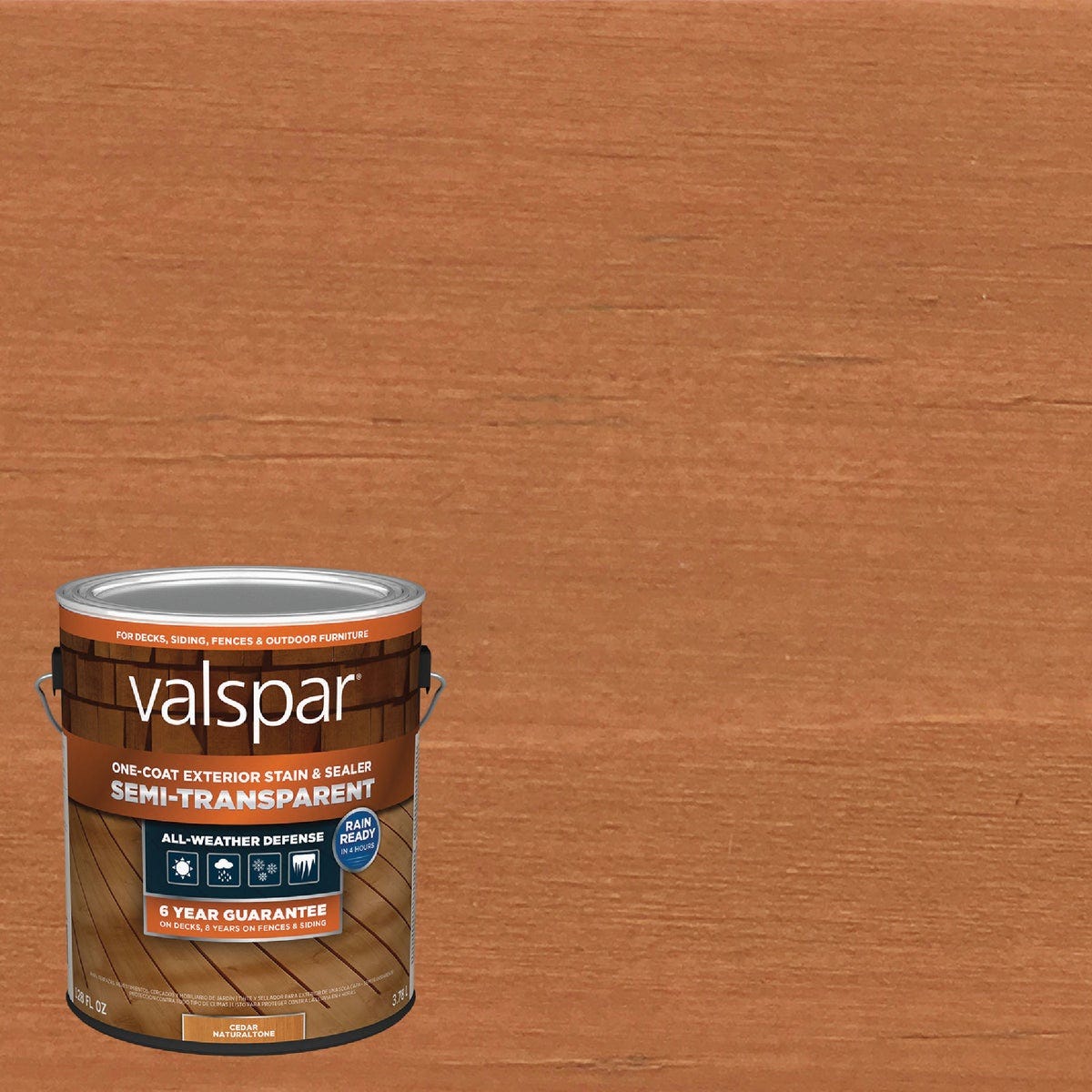 Valspar Semi Transparent Deck Stain, Cedar Natural Tone, 1 Gal. | True ...