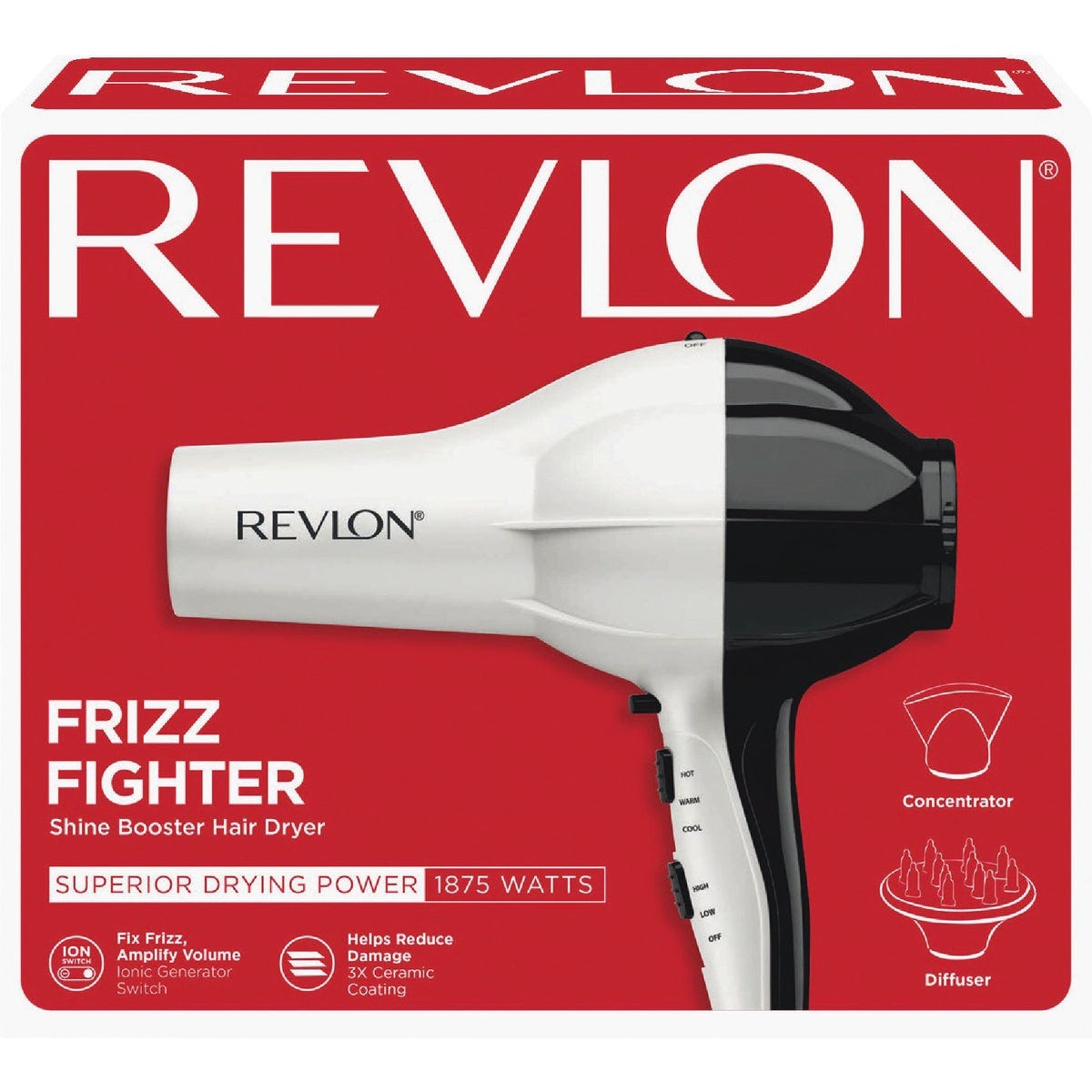 Revlon 1875W White/Black Shine Booster Hair Dryer - photo 2 Revlon 1875W White/Black Shine Booster Hair Dryer - photo 2
