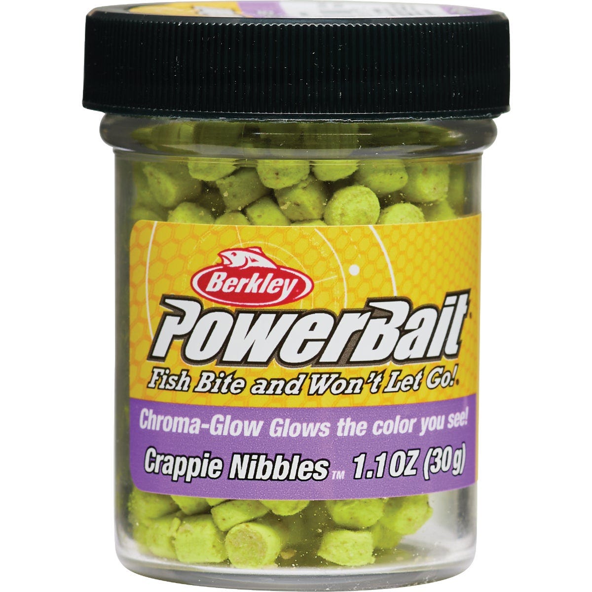 Berkley PowerBait Chroma-Glow Crappie Nibbles, Glow/Chartreuse