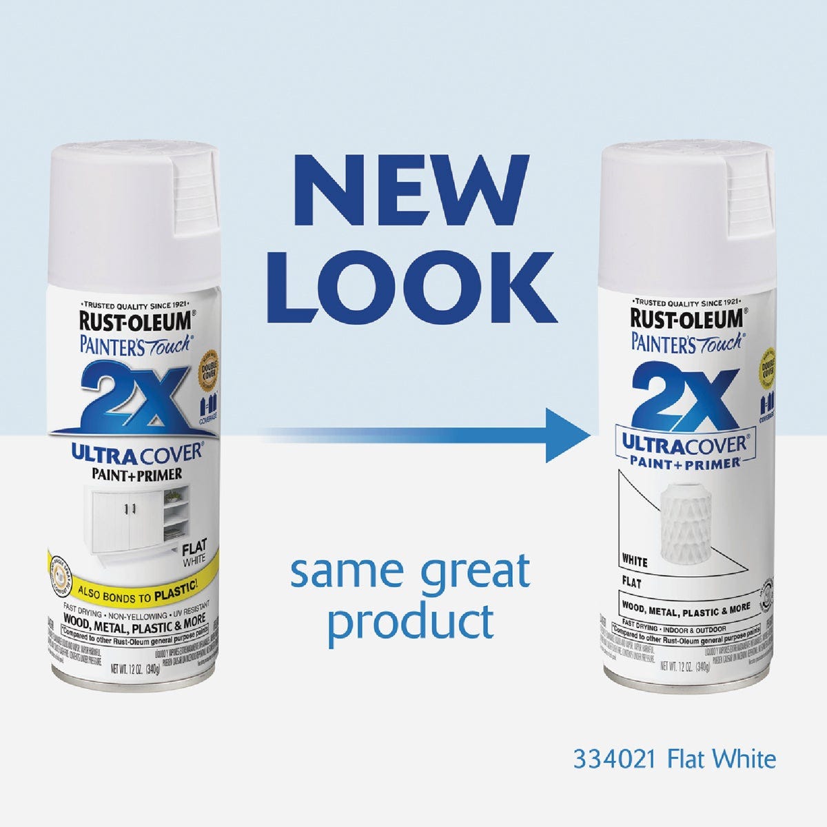 Rust-Oleum Painter's Touch 2X Ultra Cover 12 Oz. Flat Paint + Primer Spray Paint, White - photo 4