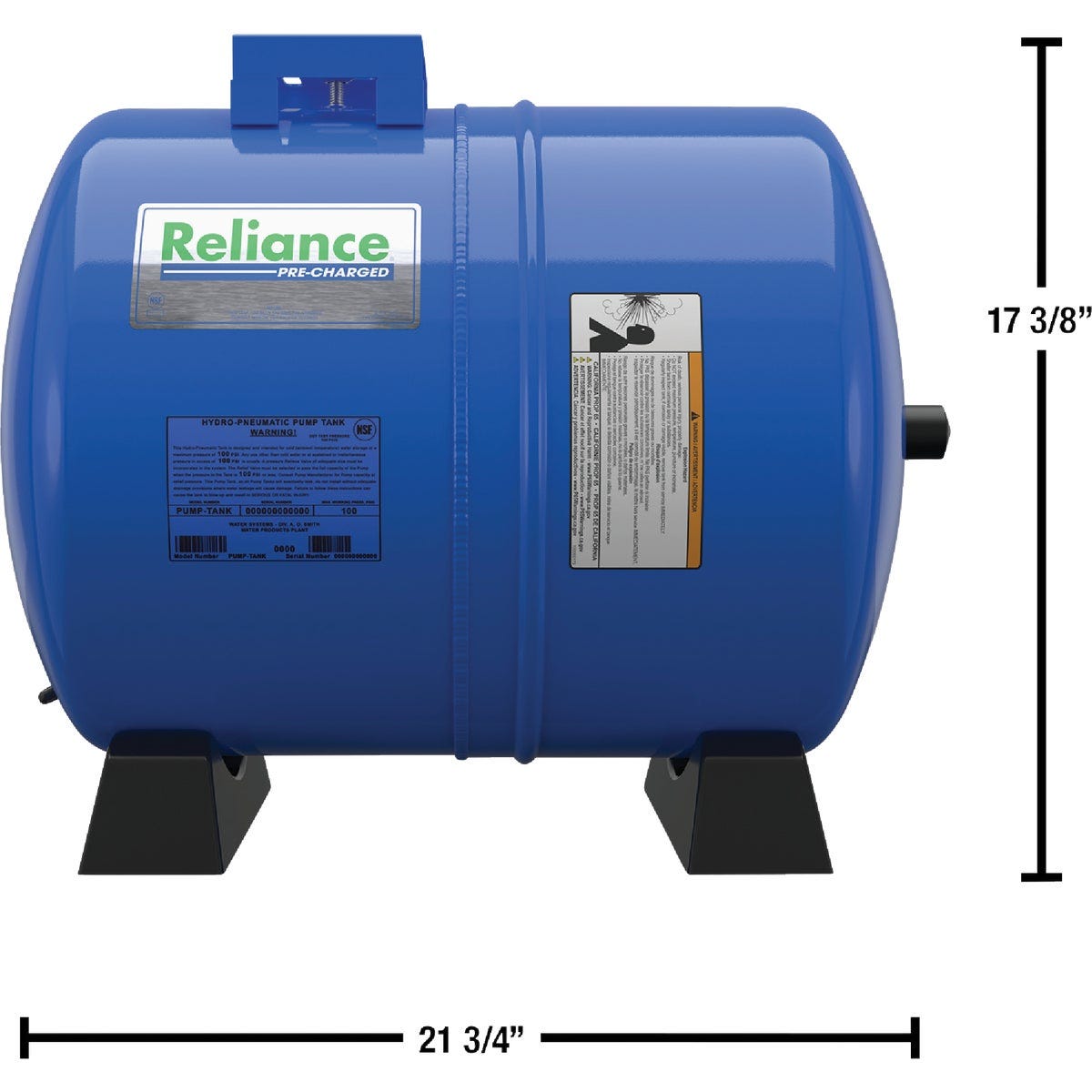 Reliance 14 Gal. Horizontal Pressure Tank Reliance 14 Gal. Horizontal Pressure Tank