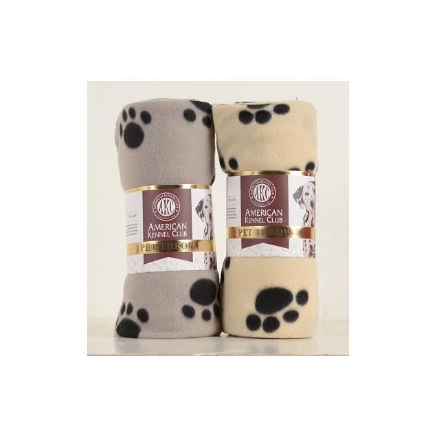 AKC 59 x 63 In. Paw Print in Assorted Colors Fleece Dog Blanket AKC 59 x 63 In. Paw Print in Assorted Colors Fleece Dog Blanket