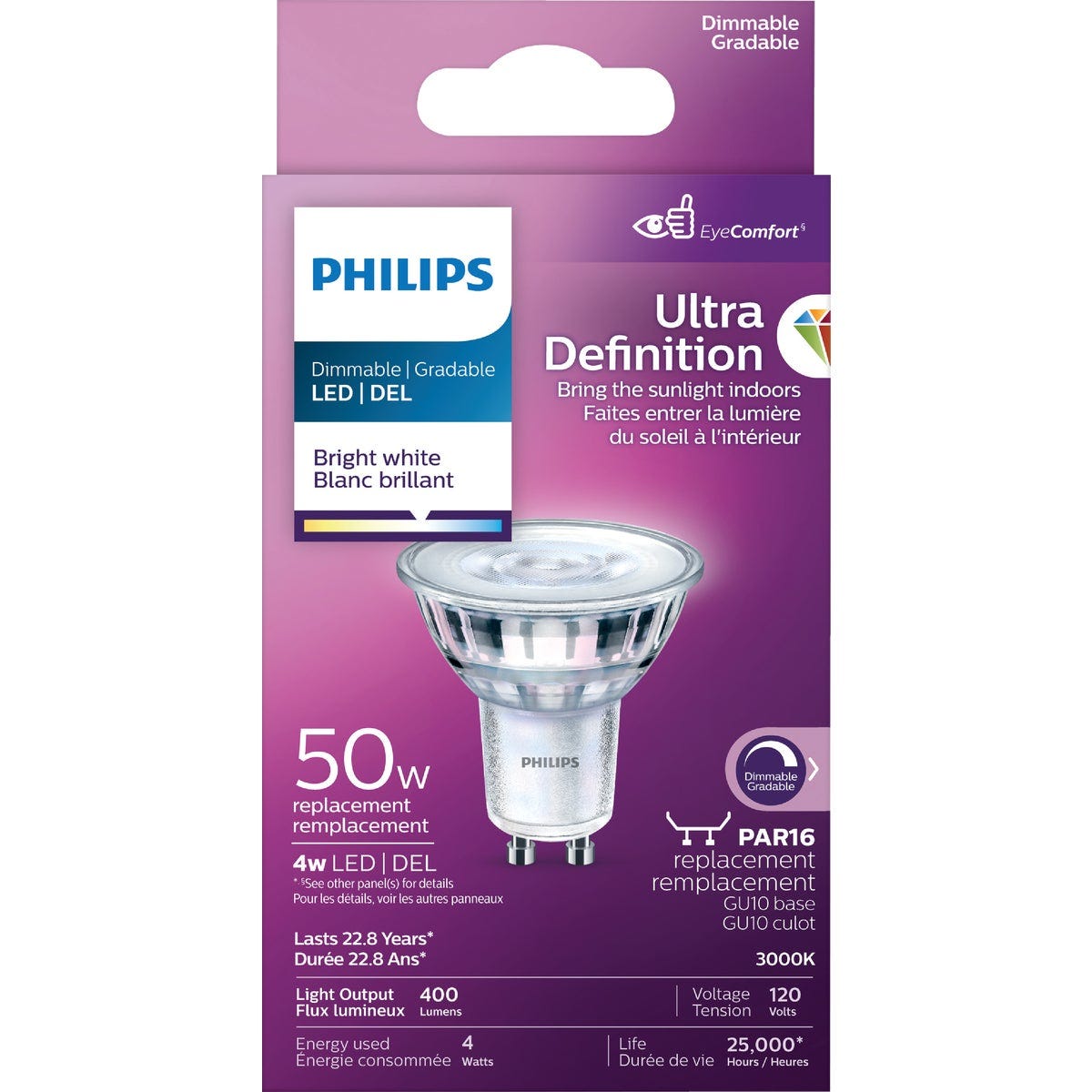 Philips Ultra Definition 50W Equivalent Bright White MR16 GU10 Base Dimmable LED Light Bulb - photo 2