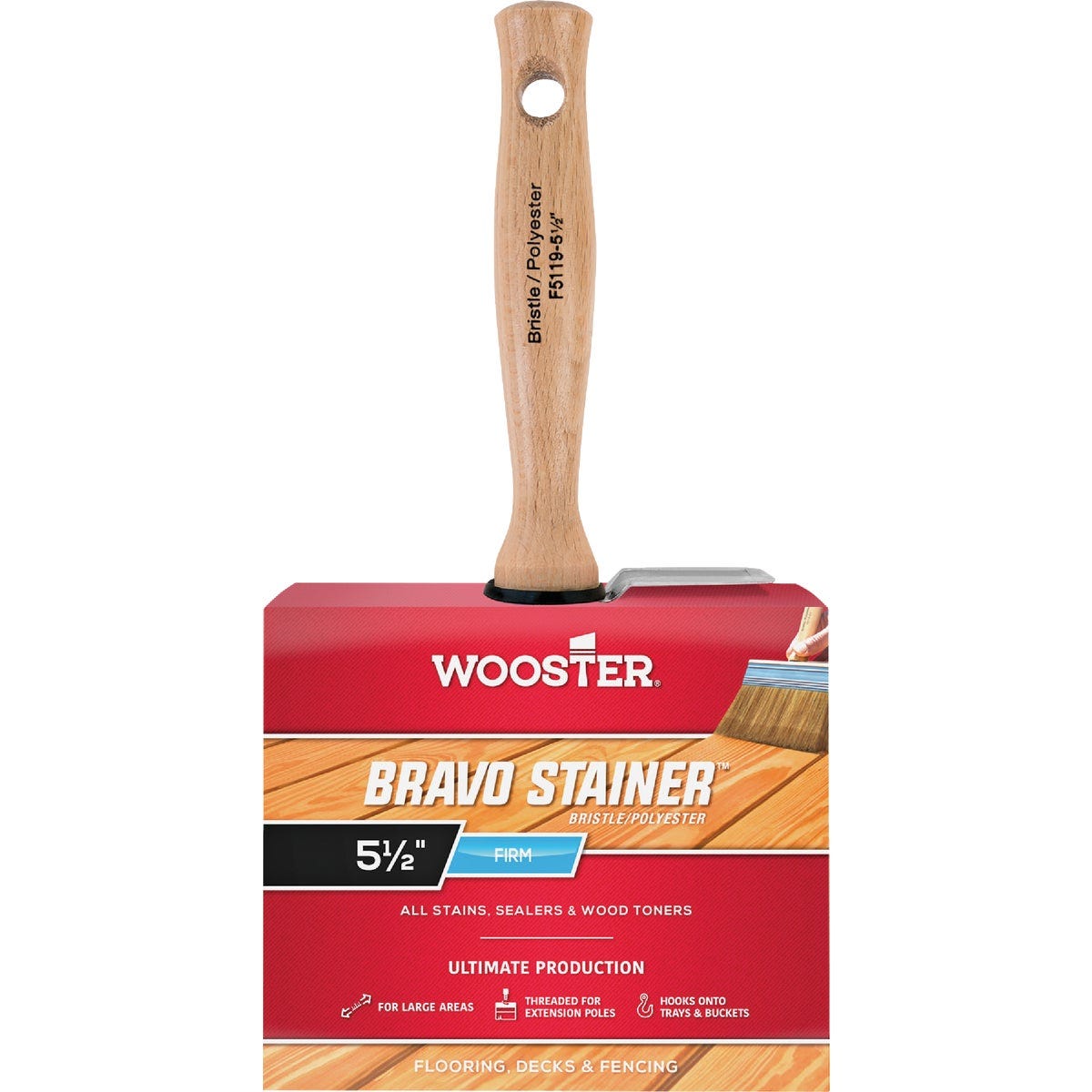 Wooster Bravo Stainer 5-1/2 In. Bristle Brush Wooster Bravo Stainer 5-1/2 In. Bristle Brush