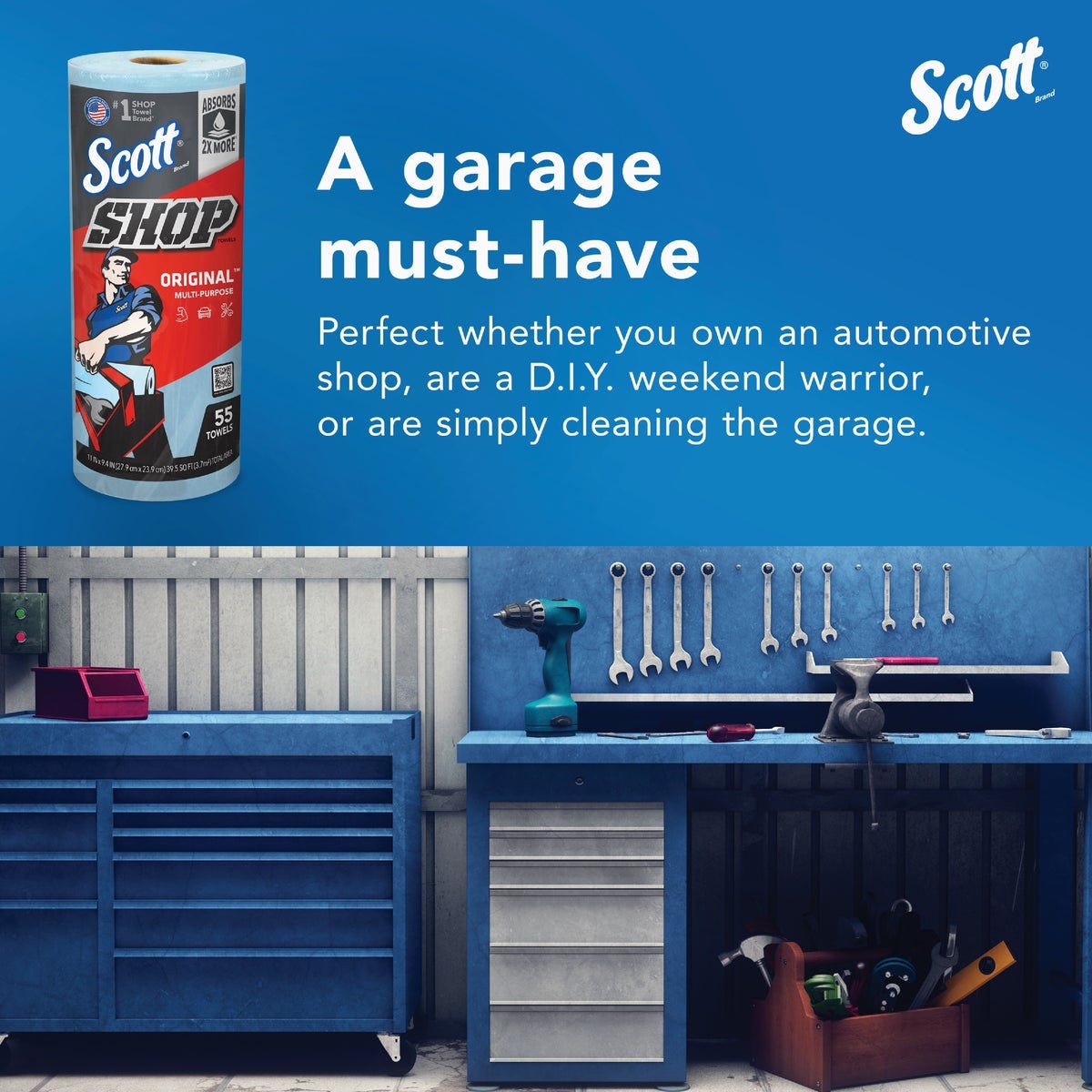 Scott 11 In. W x 9.4 In. L Disposable Original Shop Towel (55-Sheets) - photo 6