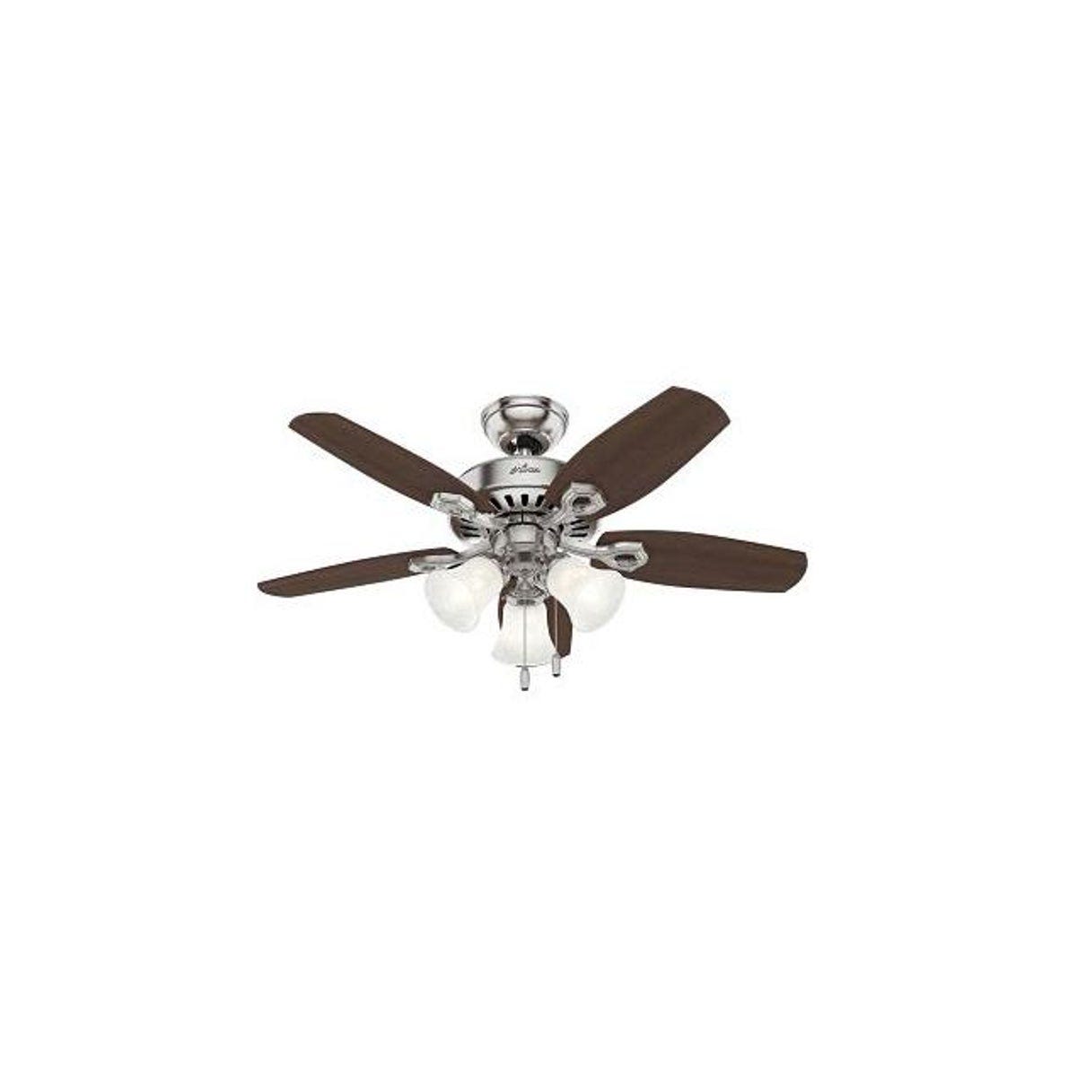Hunter Builder 42 In. Brushed Nickel Small Room Ceiling Fan with 3 Lights
