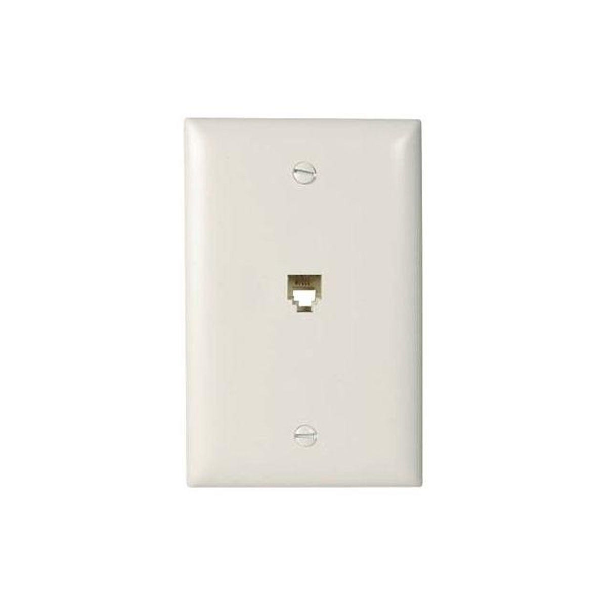 Legrand Pass & Seymour Wall Plate, Phone Jack, White Nylon