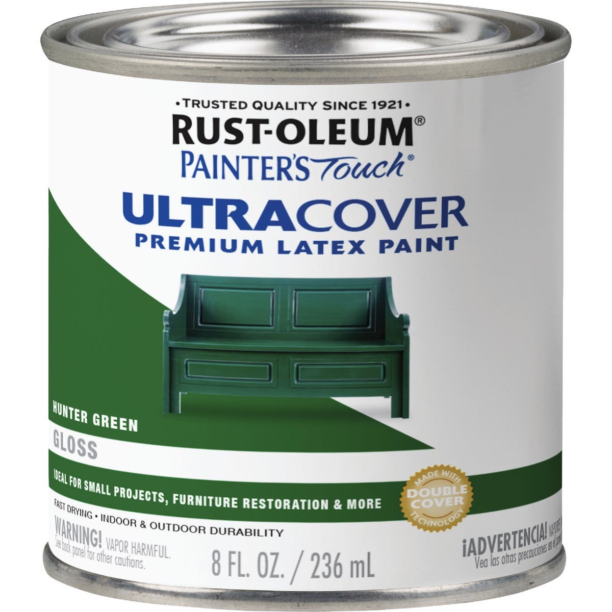 Rust-Oleum Painter's Touch 2X Ultra Cover Premium Latex Paint, Gloss Hunter Green, 1/2 Pt. - photo 2