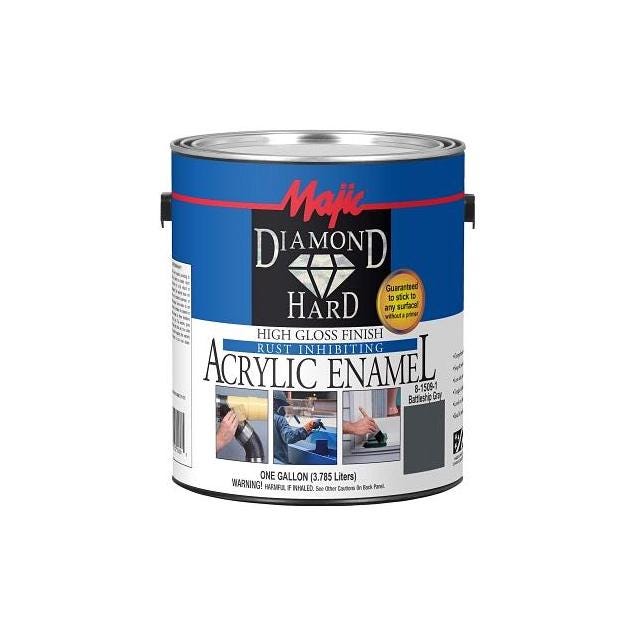 Majic Diamondhard Anti-Rust Acrylic Enamel Paint, High Gloss Battleship Gray, 1 Gal.
