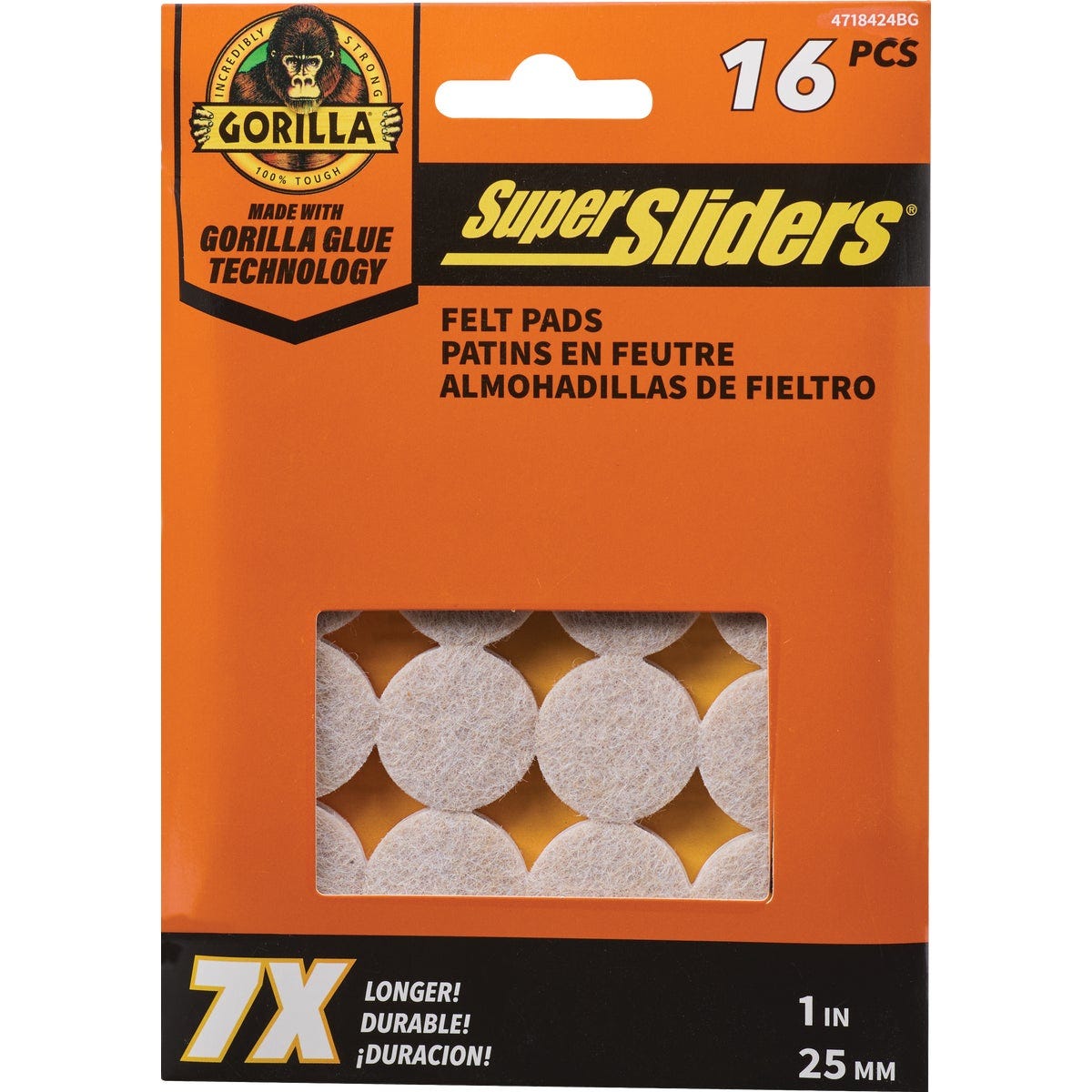 Gorilla Super Sliders 1 In. Beige Felt Pad (16-Piece) - photo 3