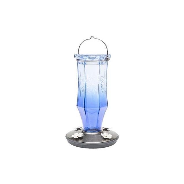 Perky-Pet 16 Oz. Sapphire Starburst Glass Vintage Hummingbird Feeder