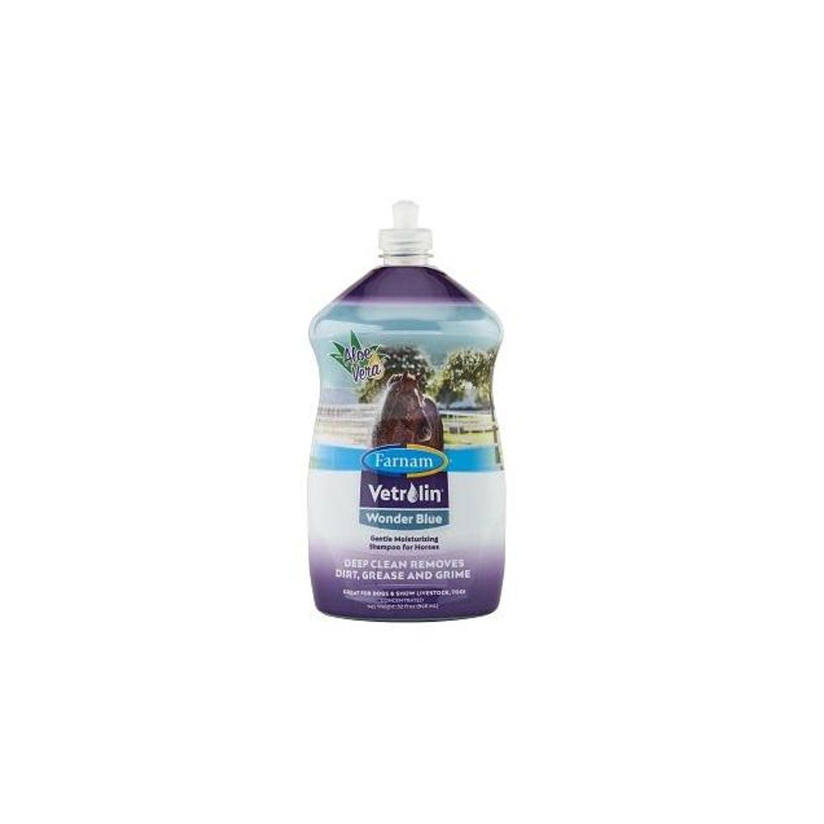 Farnam Vetrolin Wonder Blue 32 Oz. Horse Shampoo with Aloe Vera