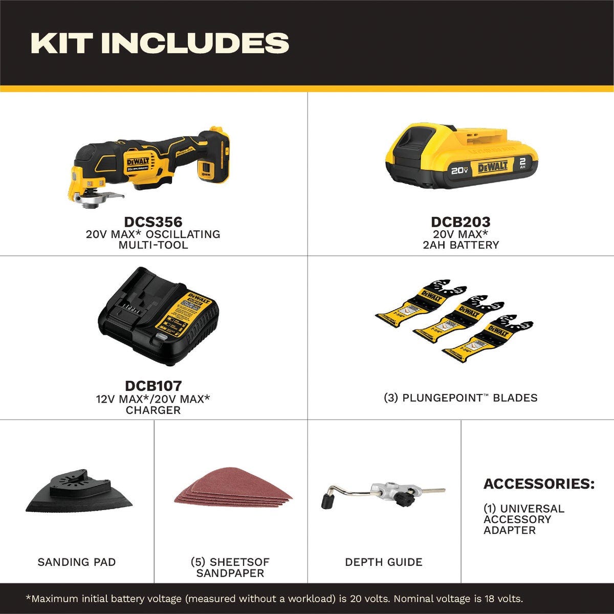 DEWALT 20V XR Brushless 3-Speed Cordless Oscillating Multi-Tool Kit with 2.0 Ah Battery & Charger - photo 3