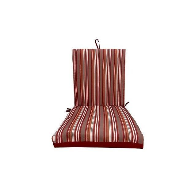 Patio Premiere 44 In. x 21 In. x 4 In. Stripes Reverse to Solid Red Seating Cushion Patio Premiere 44 In. x 21 In. x 4 In. Stripes Reverse to Solid Red Seating Cushion