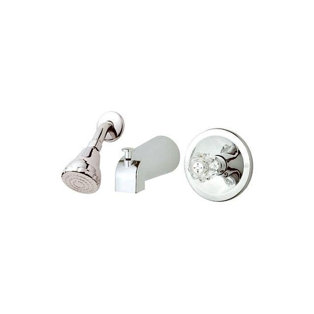 HomePointe Acrylic Handle Chrome Tub & Shower Faucet & Showerhead