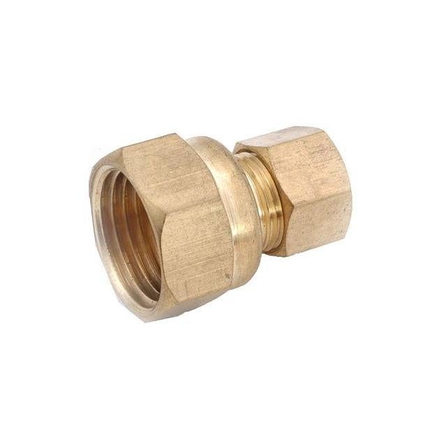 Anderson Metals 1/4 In. x 3/8 In. FPT Brass Compression Coupling Adapter