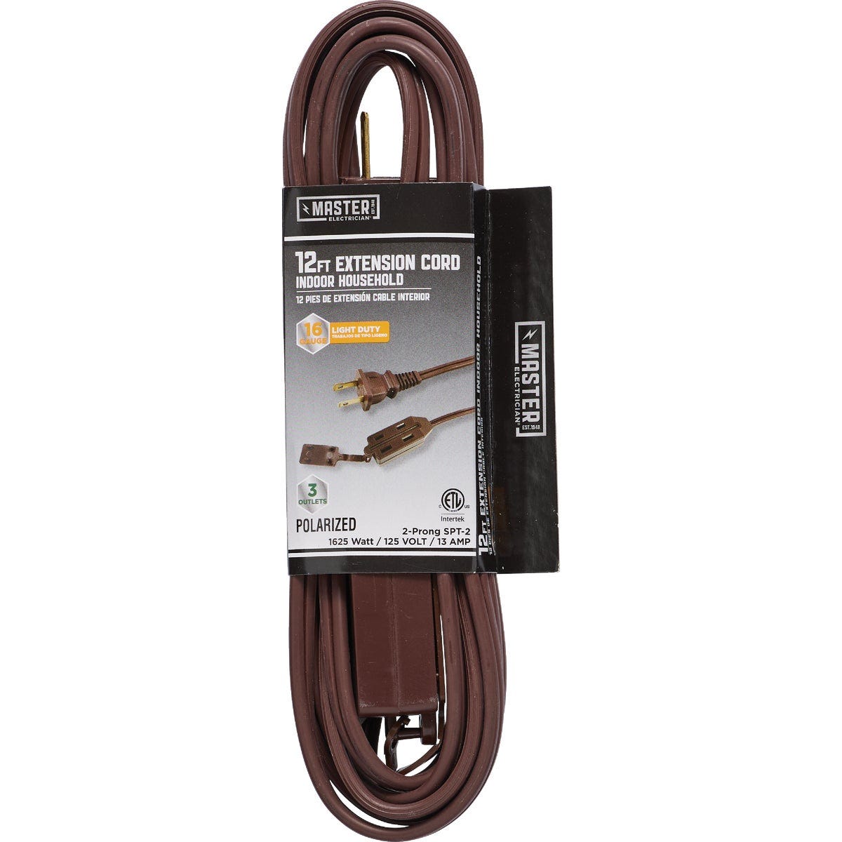 Master Electrician 12 Ft. 16/2 Brown Cube Tap Extension Cord Master Electrician 12 Ft. 16/2 Brown Cube Tap Extension Cord