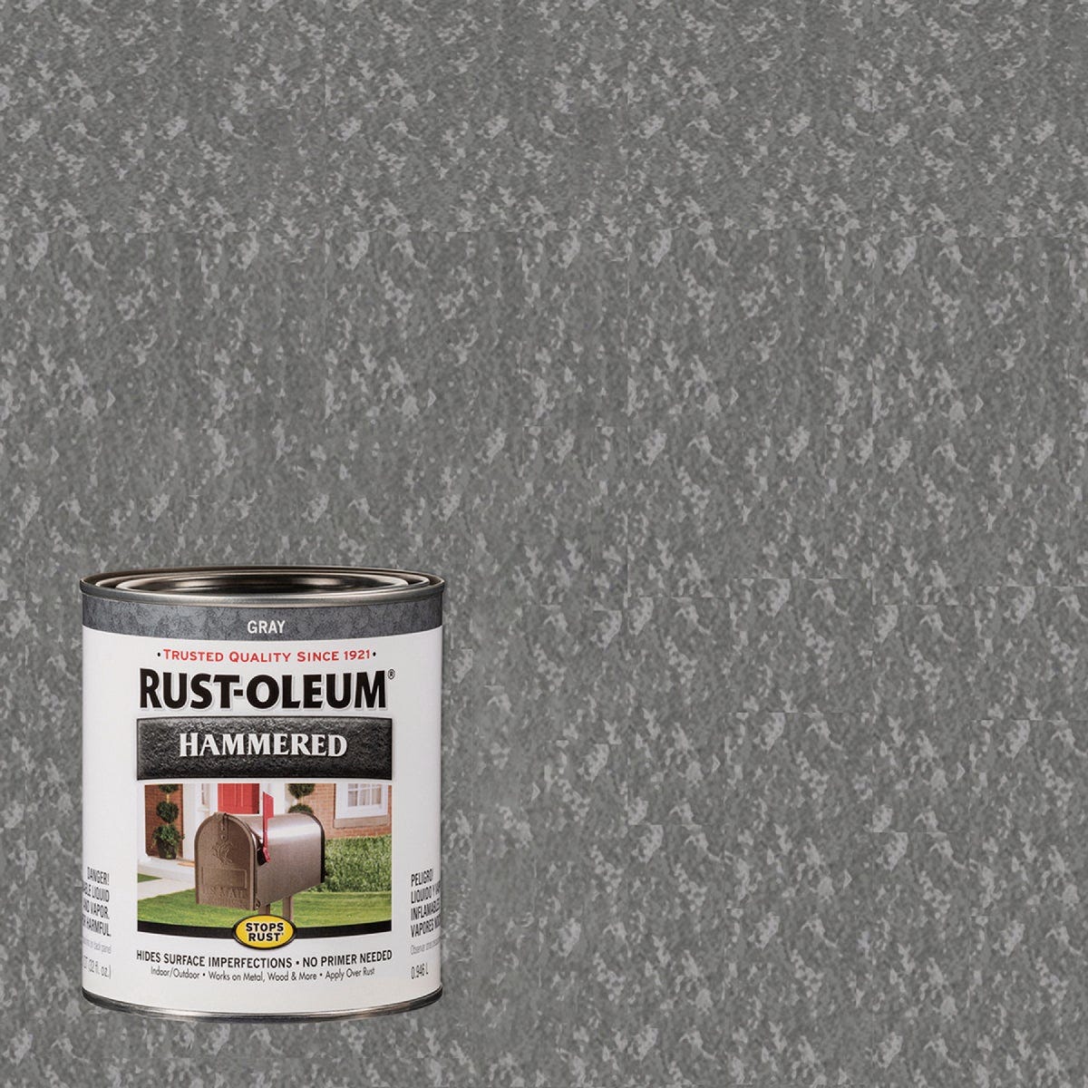 Rust-Oleum Stops Rust Hammered Paint, Gray, 1 Qt.