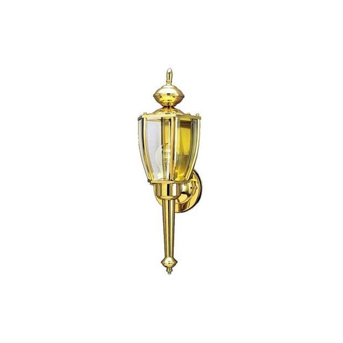 Westinghouse 100W Polished Brass & Clear Glass Outdoor Wall Light Fixture Westinghouse 100W Polished Brass & Clear Glass Outdoor Wall Light Fixture