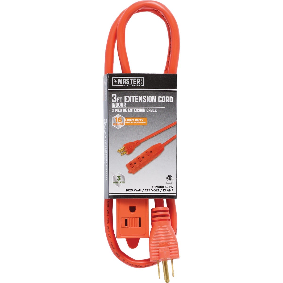 Master Electrician 3 Ft. 16/3 Triple Tap Extension Cord Master Electrician 3 Ft. 16/3 Triple Tap Extension Cord