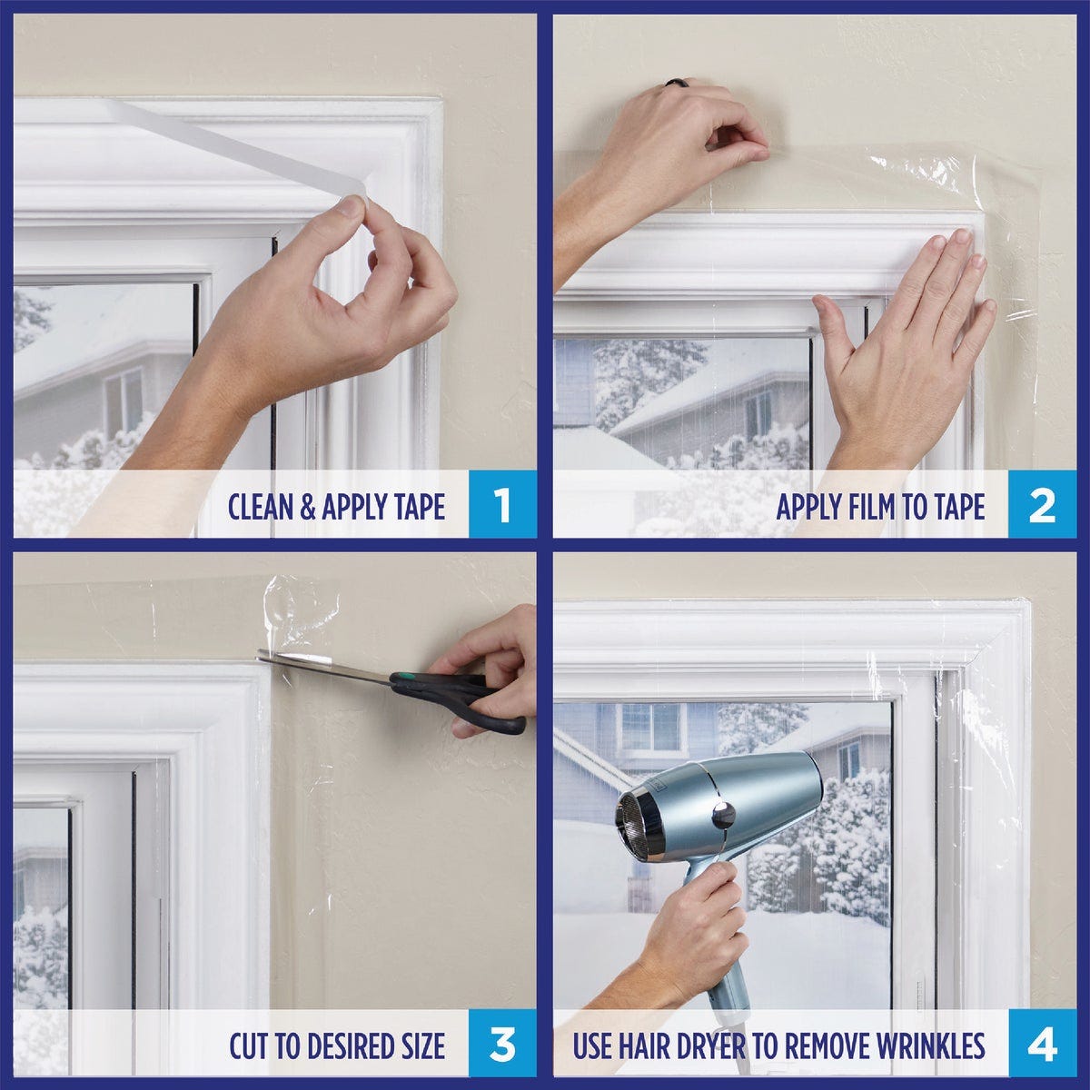 M-D Building Products Polar Block 84 In. x 110 In. Clear Plastic Large Patio Window Insulation Kit - photo 4