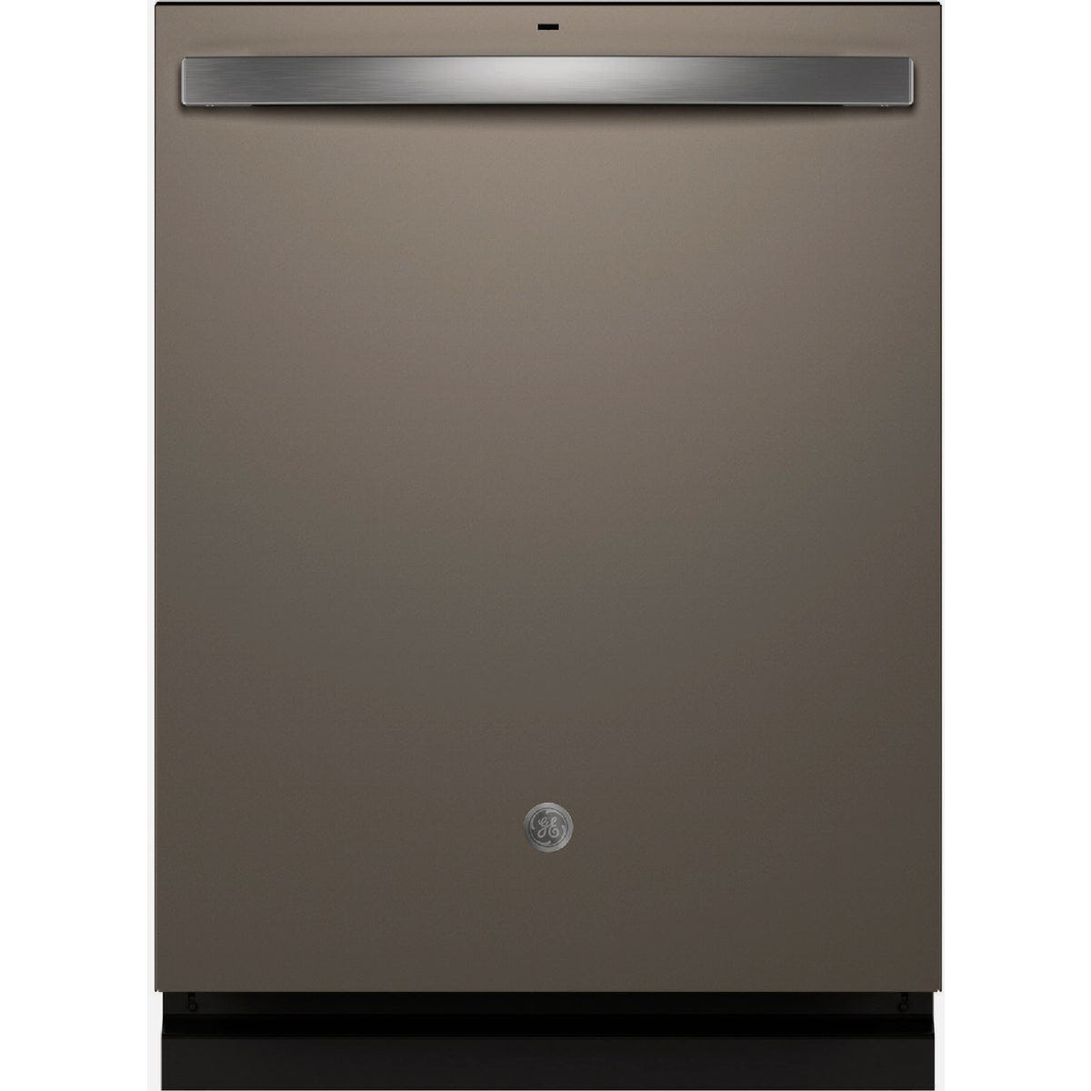 GE 24 In. Fingerprint Resistant Slate Top Control Built-In Dishwasher with Sanitize Cycle & Stainless Steel Interior