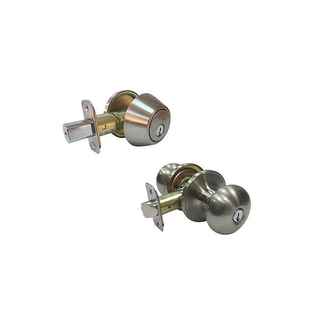 TruGuard Satin Nickel Mushroom Combo Lock Pack