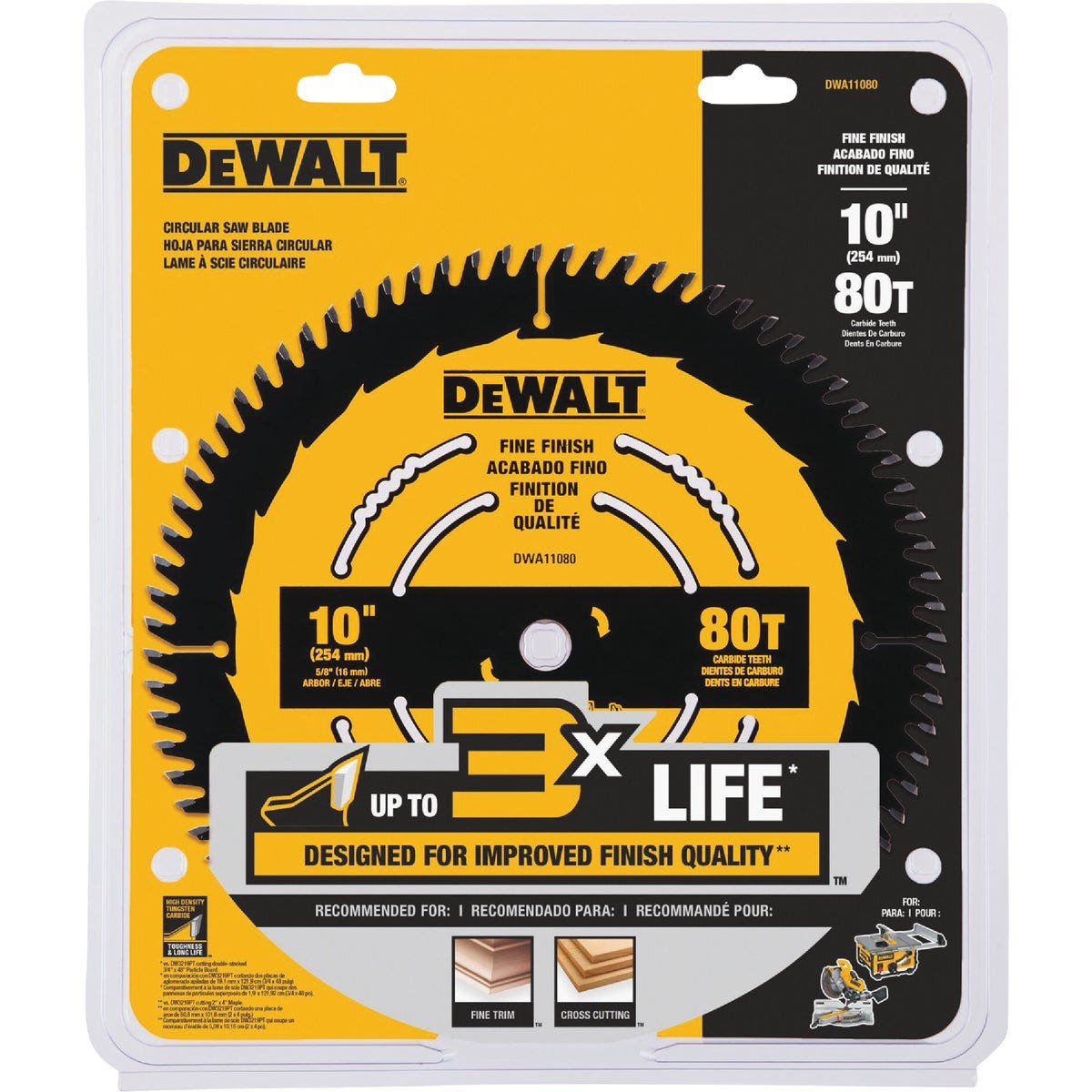 DEWALT 10 In. 80-Tooth Fine Finish Circular Saw Blade - photo 2 DEWALT 10 In. 80-Tooth Fine Finish Circular Saw Blade - photo 2